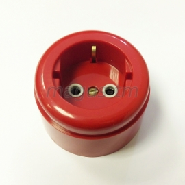Розетка Interior Elc. с/з, о/у, 16А, ABS, red (красный)